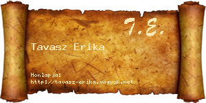 Tavasz Erika névjegykártya